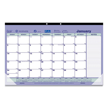 Brownline® Monthly Desk Pad Calendar, 17.75 X 10.88, White-blue-green Sheets, Black Binding, Clear Corners, 12-month (jan To Dec): 2022 freeshipping - TVN Wholesale